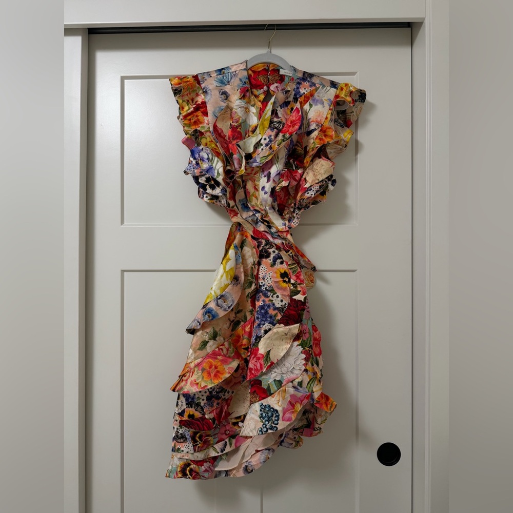 ZIMMERMANN
Open-back ruffled floral-print linen and silk-blend mini dress - Picture 3 of 7